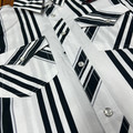 Rock & Roll Vintage Stripe Black and White Snap Shirt