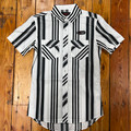 Rock & Roll Vintage Stripe Black and White Snap Shirt