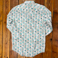 Panhandle Men's Turquoise Aztec Paisley Long Sleeve Snap Shirt