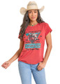 Panhandle Ladies Buffalo Graphic Tee in Rust LW21T08557