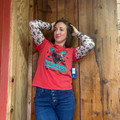 Panhandle Ladies Buffalo Graphic Tee in Rust LW21T08557