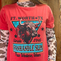 Panhandle Ladies Buffalo Graphic Tee in Rust LW21T08557