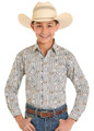Panhandle Boy's Tan Southwest Print Long Sleeve Snap Shirt RBN2S08243