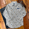 Panhandle Boy's Tan Southwest Print Long Sleeve Snap Shirt RBN2S08243