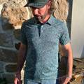Hooey Men's "The Drive" Navy Topography Lines Golf Polo HP2602NVBL