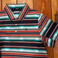Hooey Men's "The Drive" Blue Striped Aztec Polo