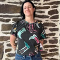Rock & Roll Ladies Black Boot Print T-Shirt