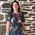 Rock & Roll Ladies Black Boot Print T-Shirt
