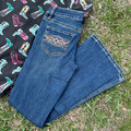 Rock & Roll Girl's Pleather Embroidered Bootcut Jeans BG4MD08616