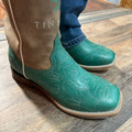 Tin Haul Big Girl's Cactatillow Teal Square Toe Boots 14-119-0102-5084 BR