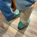 Tin Haul Big Girl's Cactatillow Teal Square Toe Boots 14-119-0102-5084 BR