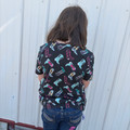 Rock & Roll Girl's Black Boot Print Tee BG21T08552