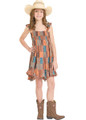 Rock & Roll Girl's Patch Print Mini Dress in Rust BGD0R08103