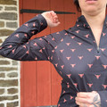 Panhandle Ladies Black Skull Print Performance Pullover TW91T08518