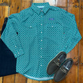 Panhandle Men's Long Sleeve Turquoise Medallion Snap Shirt SMN2S08275
