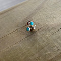Navajo Handmade Tiny Kingman Turquoise Stud Earrings