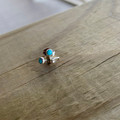 Navajo Handmade Tiny Kingman Turquoise Stud Earrings