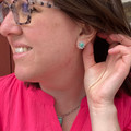Navajo Handmade Roped Border Kingman Turquoise Earrings