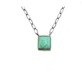 Navajo Handmade Royston Turquoise Square Pendant Necklace