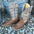 Tin Haul Youth Boy's Razor Sharp Barbed Wire Square Toe Boots 14-119-0102-5083 BR