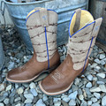 Tin Haul Youth Boy's Razor Sharp Barbed Wire Square Toe Boots 14-119-0102-5083 BR
