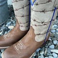Tin Haul Youth Boy's Razor Sharp Barbed Wire Square Toe Boots 14-119-0102-5083 BR