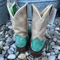 Tin Haul Little Girl's Cactatillow Teal Square Toe Boots 14-018-0102-5084 BR