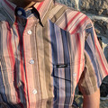 Hooey Men's Tan Maverick Striped Short Sleeve Button Shirt HT2624TNST