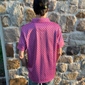Rock & Roll Mens Hot Pink Mini Aztec Geometric Polo