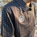 Rock & Roll Mens Black Geometric Printed Polo Shirt