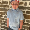 Panhandle Boys Blue Short Sleeve Snap Polo