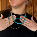 Triple Strand Mixed Faux Navajo & Turquoise Bead Necklace AN5235-SBTQ