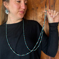 60" Faux Navajo & Turquoise Bead Necklace AN5416-SBTQ