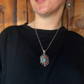 Silver & Turquoise Aztec Pendant Necklace AN5248-SBTQ