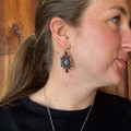 Silver & Turquoise Aztec Dangle Earrings AE9056-SBTQ