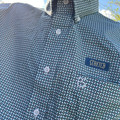 Panhandle Men's Long Sleeve Blue Geo Button Shirt RMB2S08913