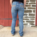 Rock & Roll Ladies Mid Rise Steer Head Bootcut Jeans BW4MD07190