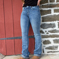 Rock & Roll Ladies Mid Rise Steer Head Bootcut Jeans BW4MD07190