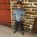 Panhandle Boy's Long Sleeve Blue Two Pocket Snap Shirt