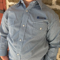 Panhandle Boy's Long Sleeve Blue Two Pocket Snap Shirt