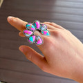 Cotton Candy Squash Blossom Stretch Ring AR0754-SBCC