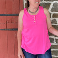 Andree Ladies Hot Pink Terry Knit Tank Top