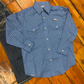 Panhandle Boy's Navy Diamond Print Long Sleeve Snap Shirt RBN2S08924
