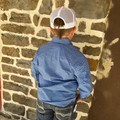Panhandle Boy's Navy Diamond Print Long Sleeve Snap Shirt RBN2S08924