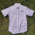 Panhandle Men's Blue Striped Short Sleeve Snap Shirt PMN3S08902