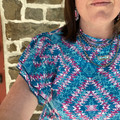 Ladies Jade Aztec Print Flutter Sleeve Blouse