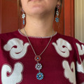 Patriotic Triple Flower Lariat Necklace AN5167-SBMT