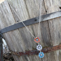 Patriotic Triple Flower Lariat Necklace AN5167-SBMT