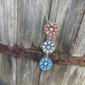 Patriotic Triple Flower Lariat Necklace AN5167-SBMT