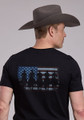 Roper Unisex Black American Flag Rider Silhouette Graphic Tee 03-076-0185-0122-BL